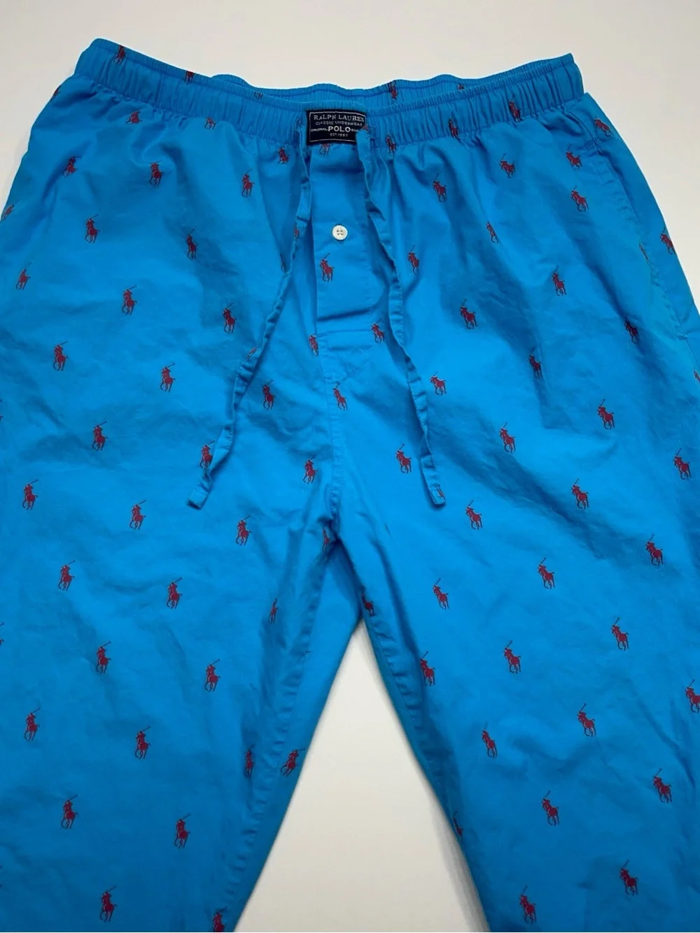Polo Ralph Lauren Sleepwear Pants Mens Size Medium Blue All-over Print